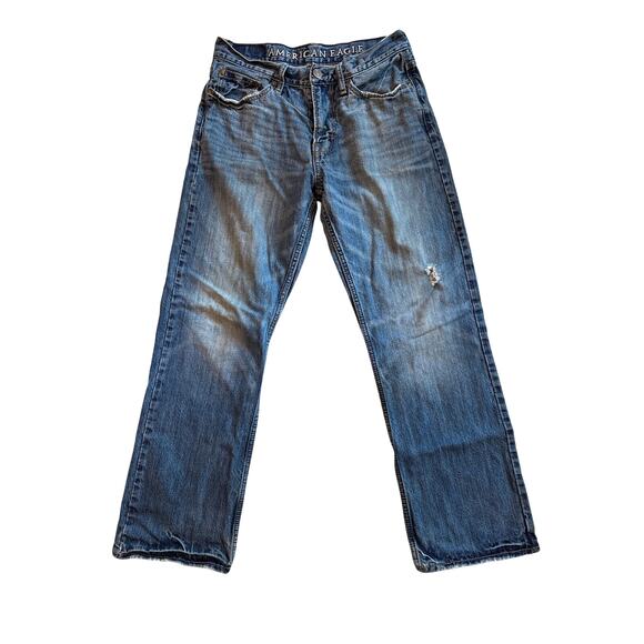 American Eagle Jeans Mens 30x30 Relaxed Fit Cotton Distressed Casual Y2K *FLAW* - Picture 1 of 9